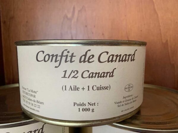 1/2 canard (1 aile + 1 cuisse) boîte 1000 gr