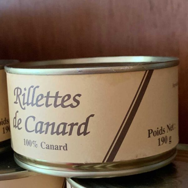 Rillettes de canard gras boîte 190 gr